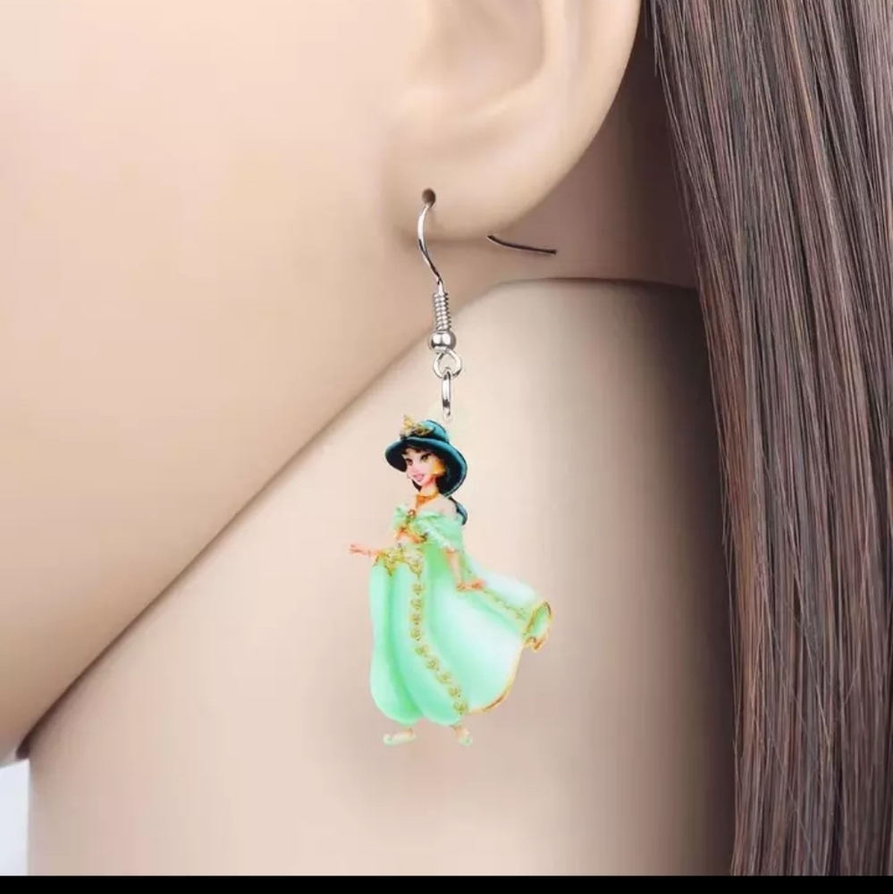 ACRYLIC EARRINGS : PRINCESS JASMINE - Picture 4 of 5